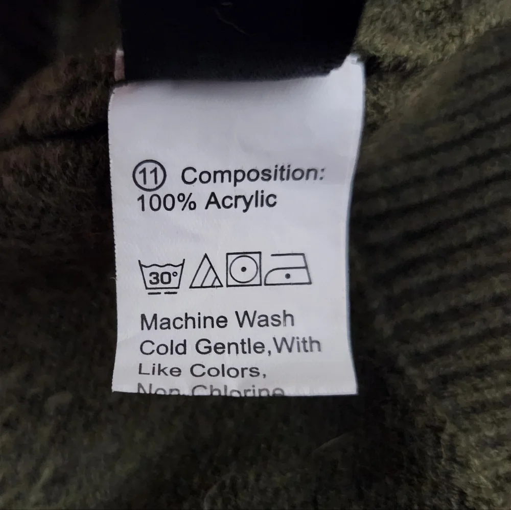 Shein Womens |XL| Olive Green Mushroom Embroidered Cropped Knit Vest - Picture 5 of 6